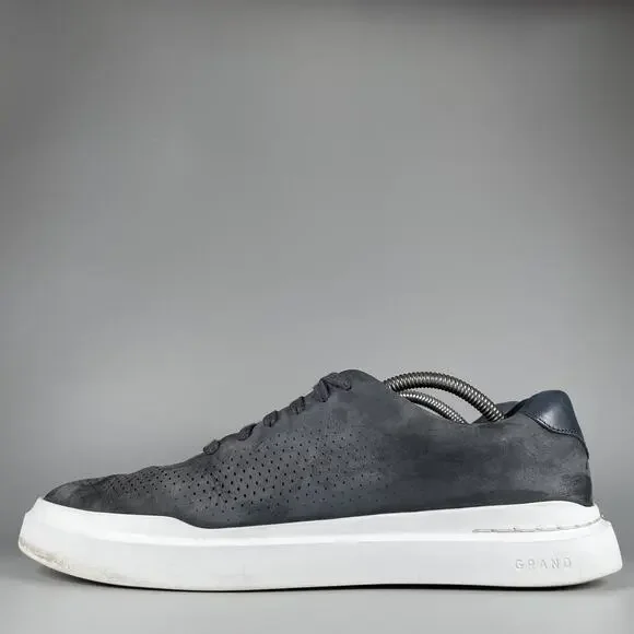 Cole Haan GrandPro Rally Men's Size 10.5 M Laser Cut Blue Suede Casual Sneakers - Picture 1 of 9